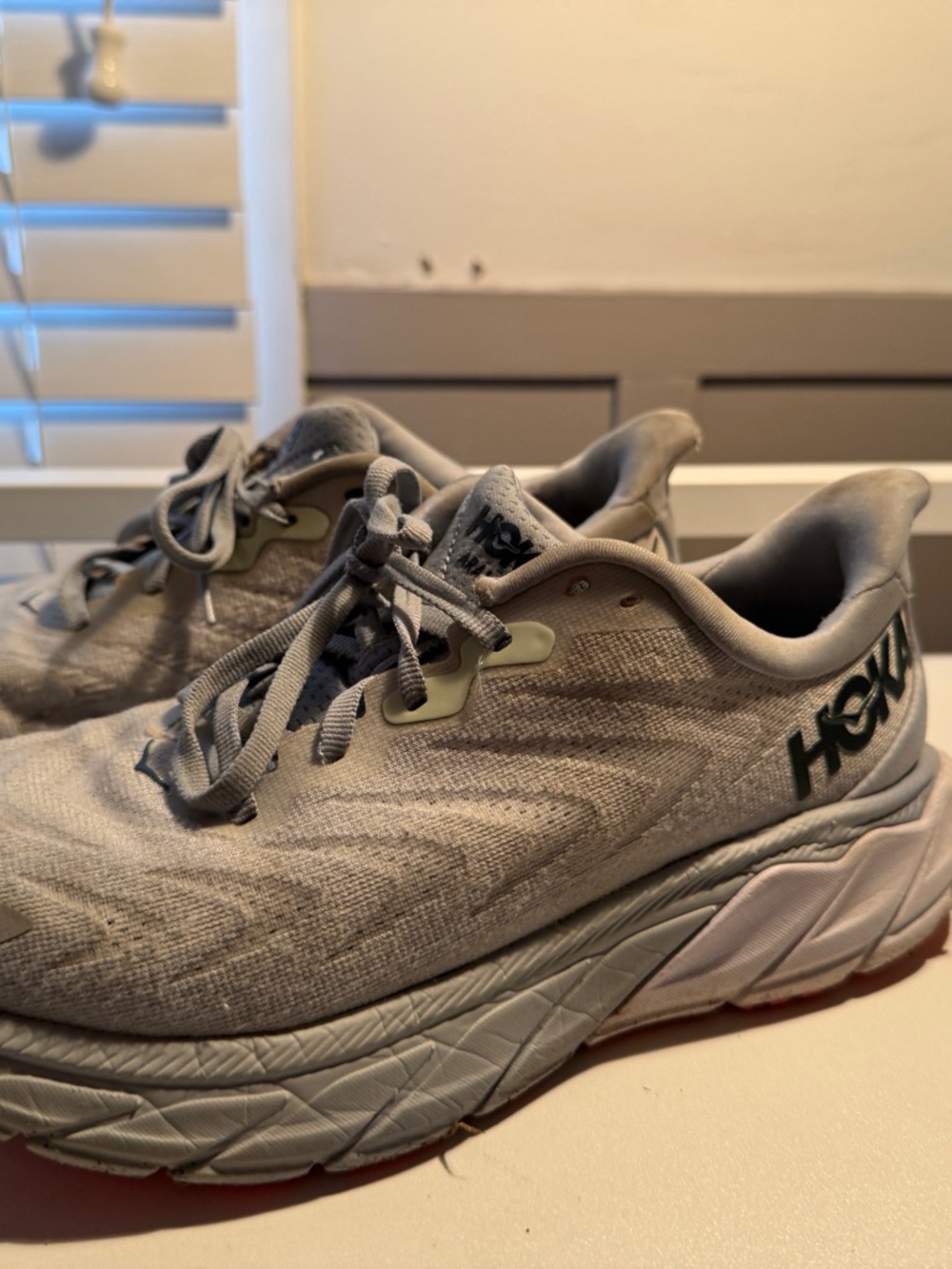 Hoka Women’s Light Gray Athletic Running Shoes